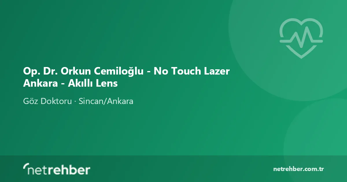 Op. Dr. Orkun Cemiloğlu - No Touch Lazer Ankara - Akıllı Lens kapak görseli