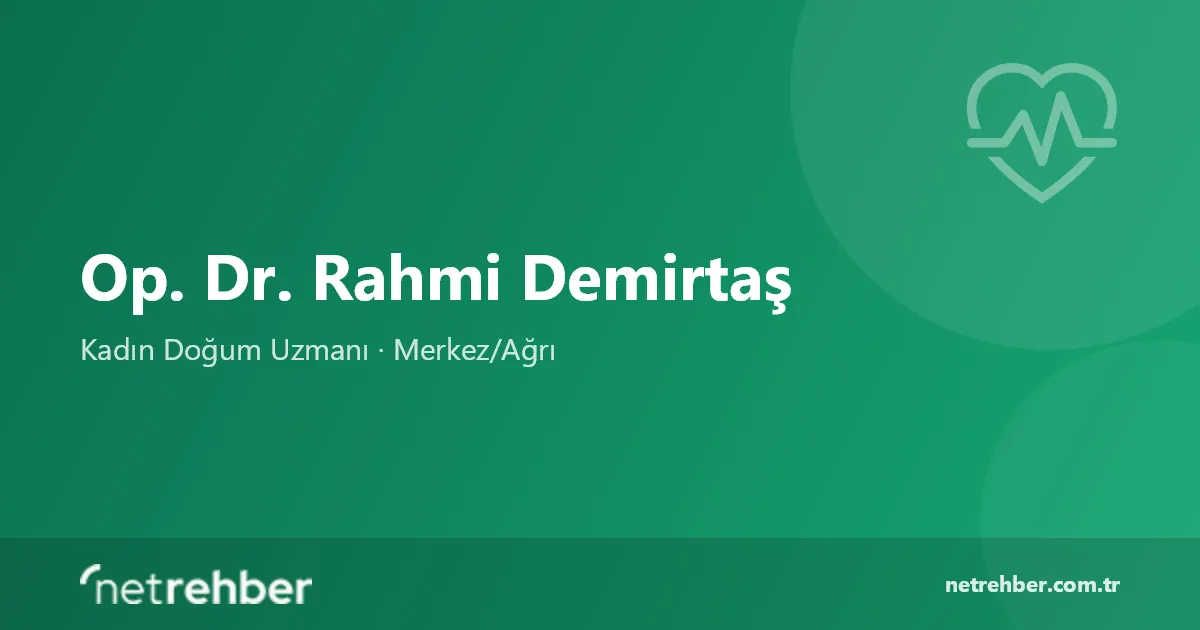 Op. Dr. Rahmi Demirtaş kapak görseli