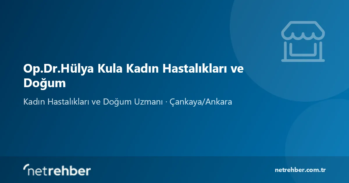 Op.Dr.Hülya Kula Kadın Hastalıkları ve Doğum kapak görseli