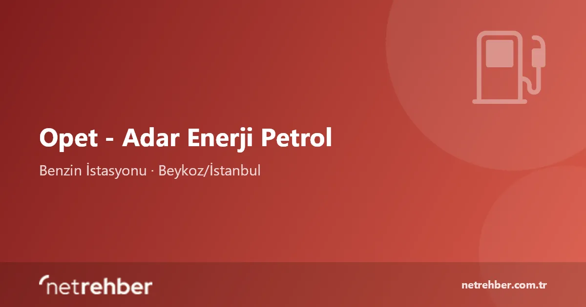 Opet - Adar Enerji Petrol kapak görseli