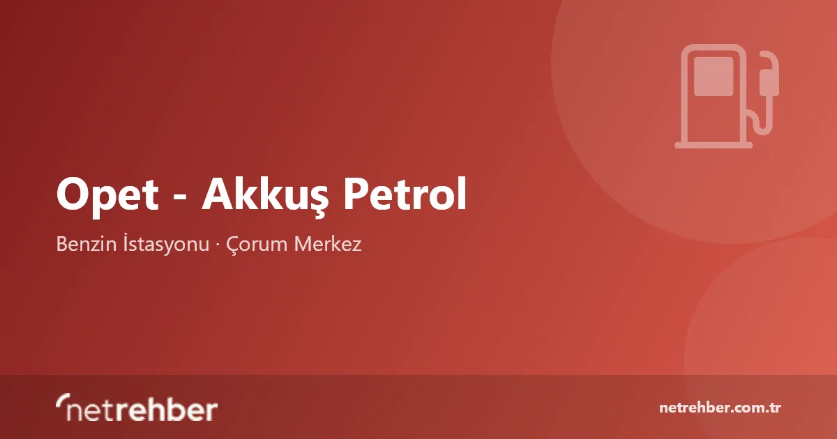 Opet - Akkuş Petrol kapak görseli