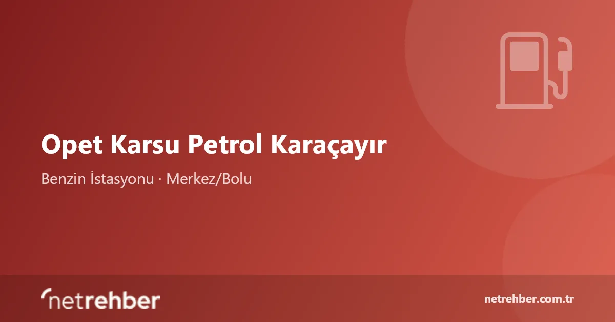 Opet Karsu Petrol Karaçayır kapak görseli