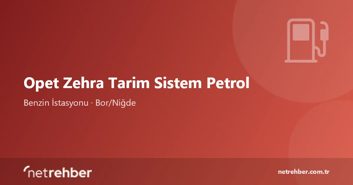 Opet Zehra Tarim Sistem Petrol kapak görseli