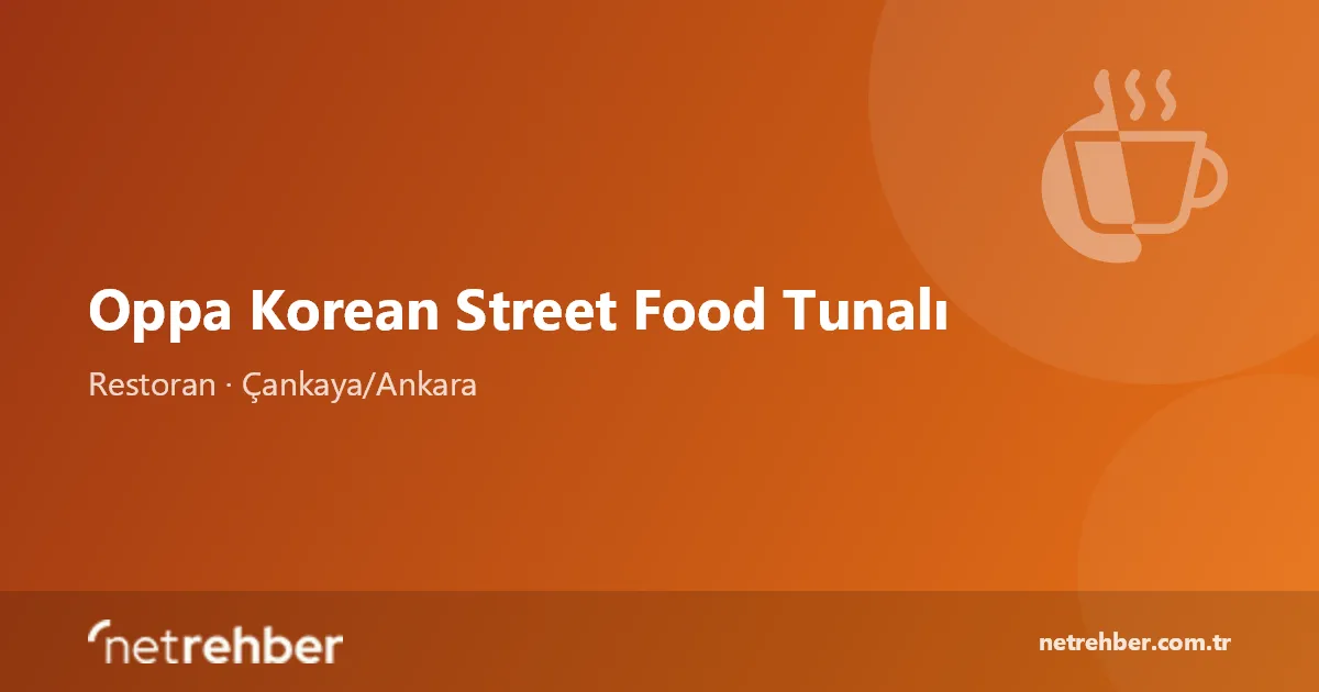 Oppa Korean Street Food Tunalı kapak görseli