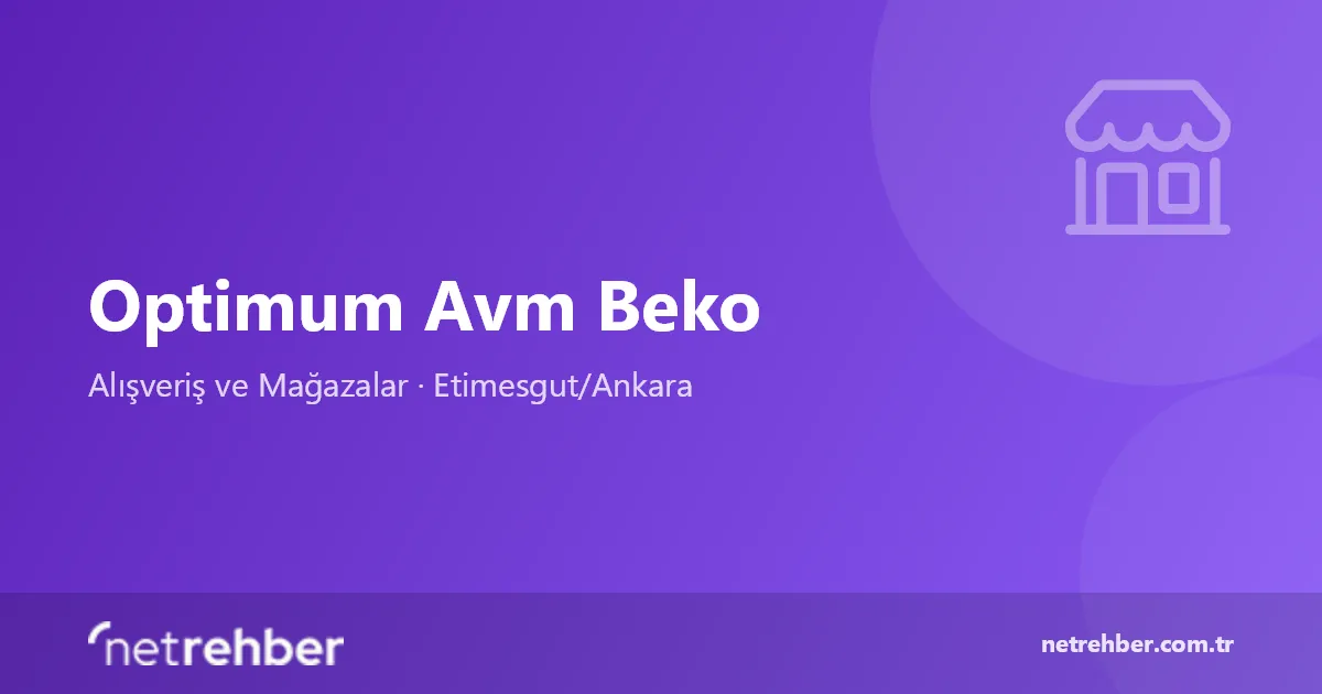 Optimum Avm Beko kapak görseli