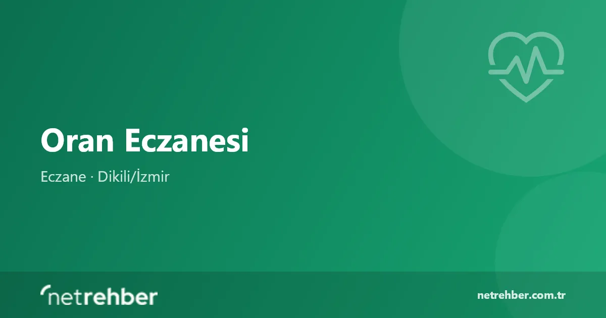 Oran Eczanesi kapak görseli
