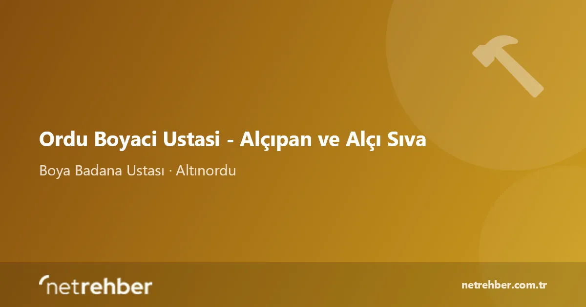 Ordu Boyaci Ustasi - Alçıpan ve Alçı Sıva kapak görseli