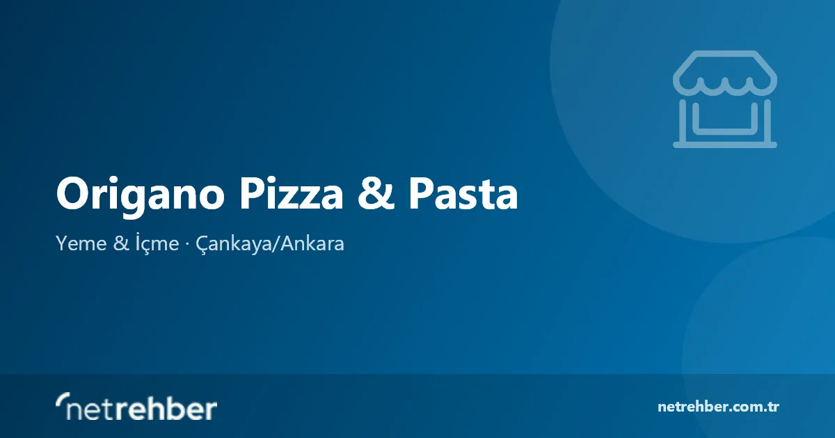 Origano Pizza & Pasta kapak görseli