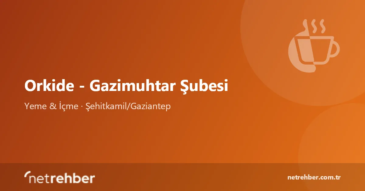 Orkide - Gazimuhtar Şubesi kapak görseli