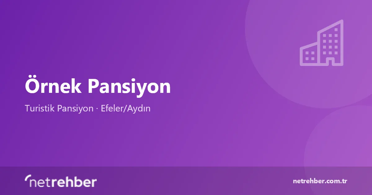 Örnek Pansiyon kapak görseli