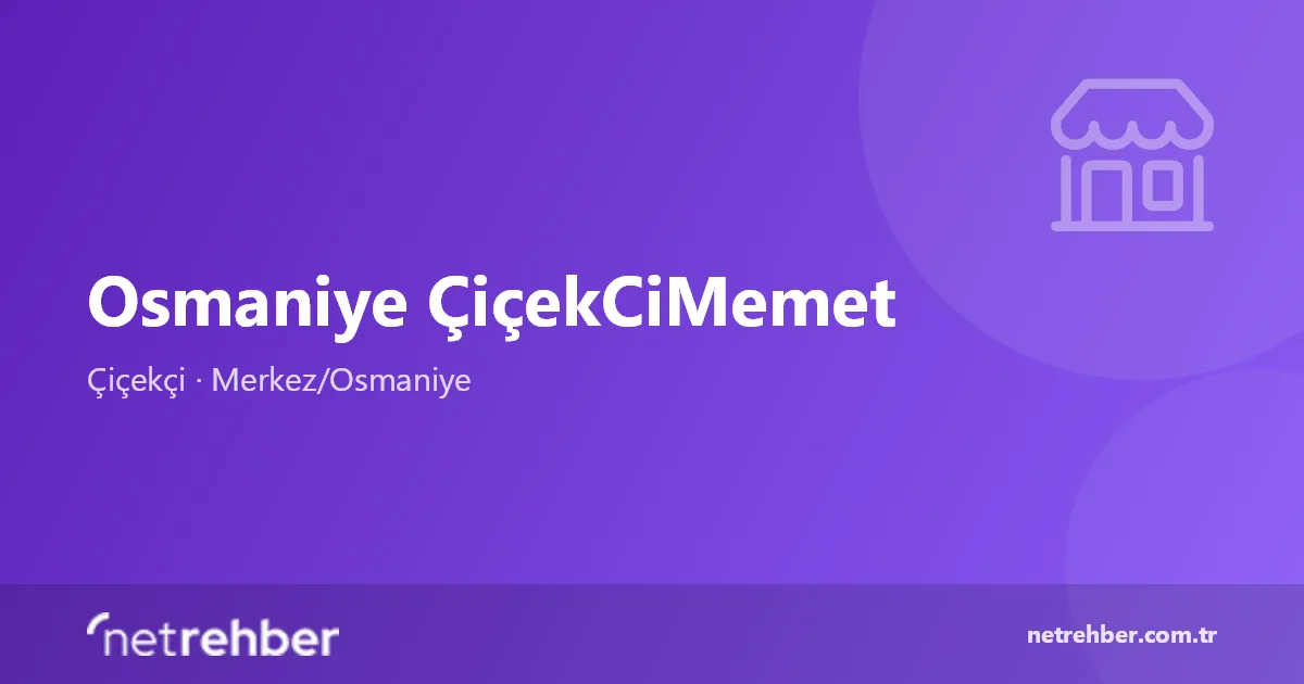 Osmaniye ÇiçekCiMemet kapak görseli