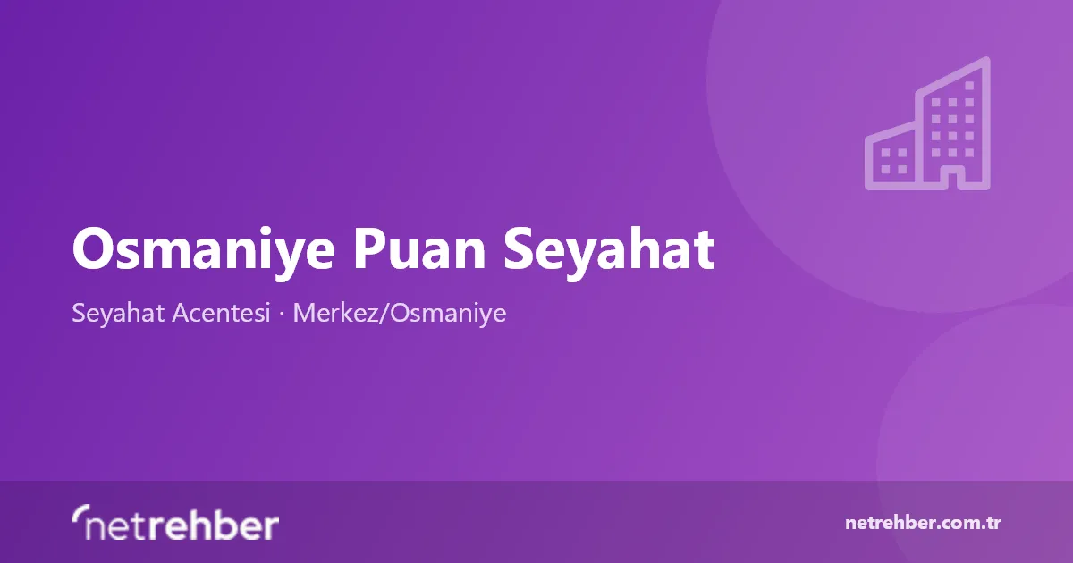 Osmaniye Puan Seyahat kapak görseli