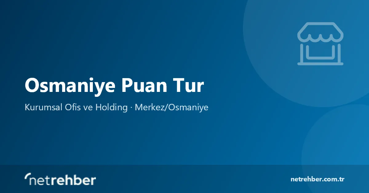 Osmaniye Puan Tur kapak görseli