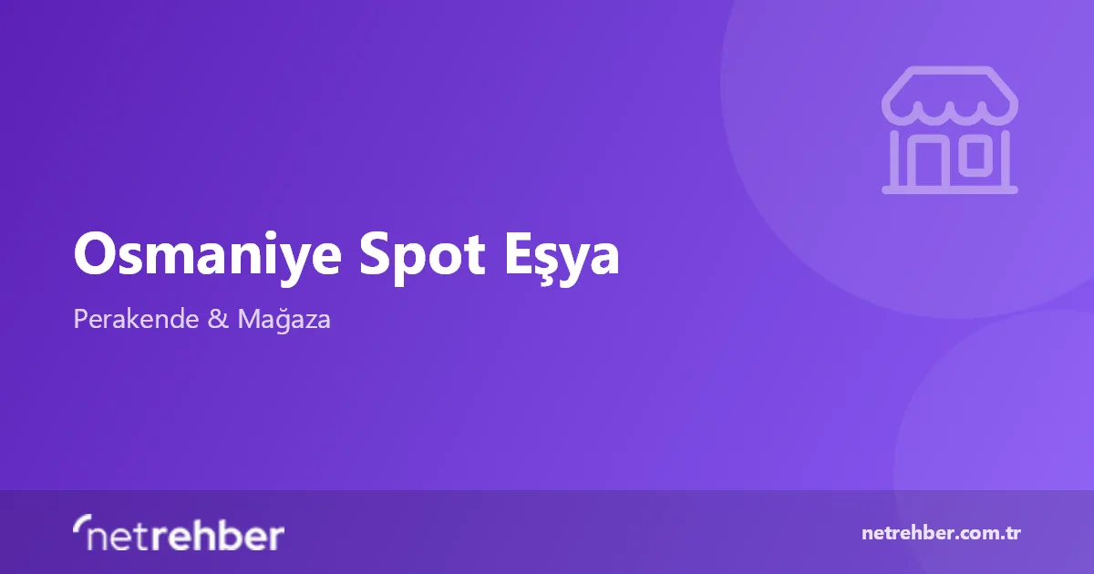Osmaniye Spot Eşya kapak görseli
