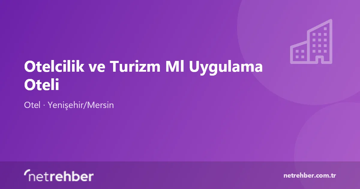 Otelcilik ve Turizm Ml Uygulama Oteli kapak görseli