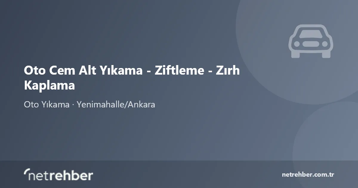 Oto Cem Alt Yıkama - Ziftleme - Zırh Kaplama kapak görseli