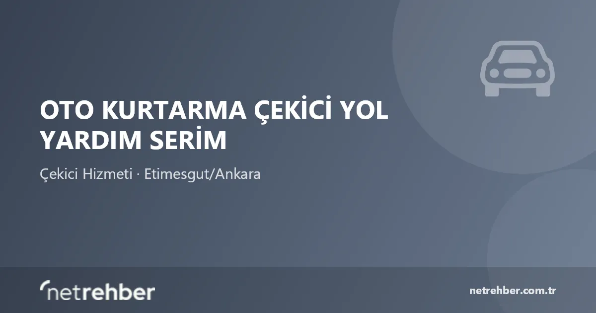 Oto Kurtarma Çekici Yol Yardım Serim kapak görseli