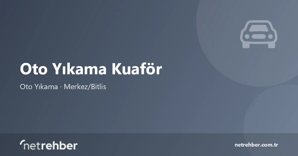 Oto Yıkama Kuaför kapak görseli