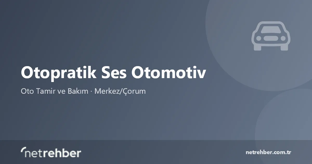 Otopratik Ses Otomotiv kapak görseli
