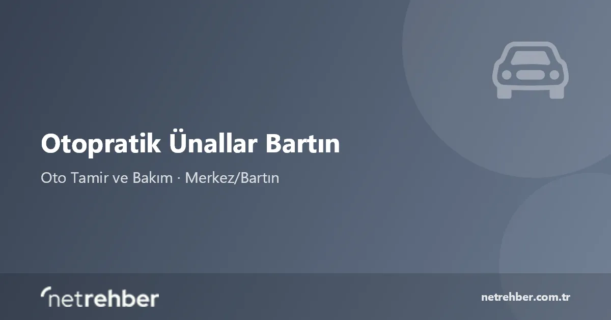 Otopratik Ünallar Bartın kapak görseli