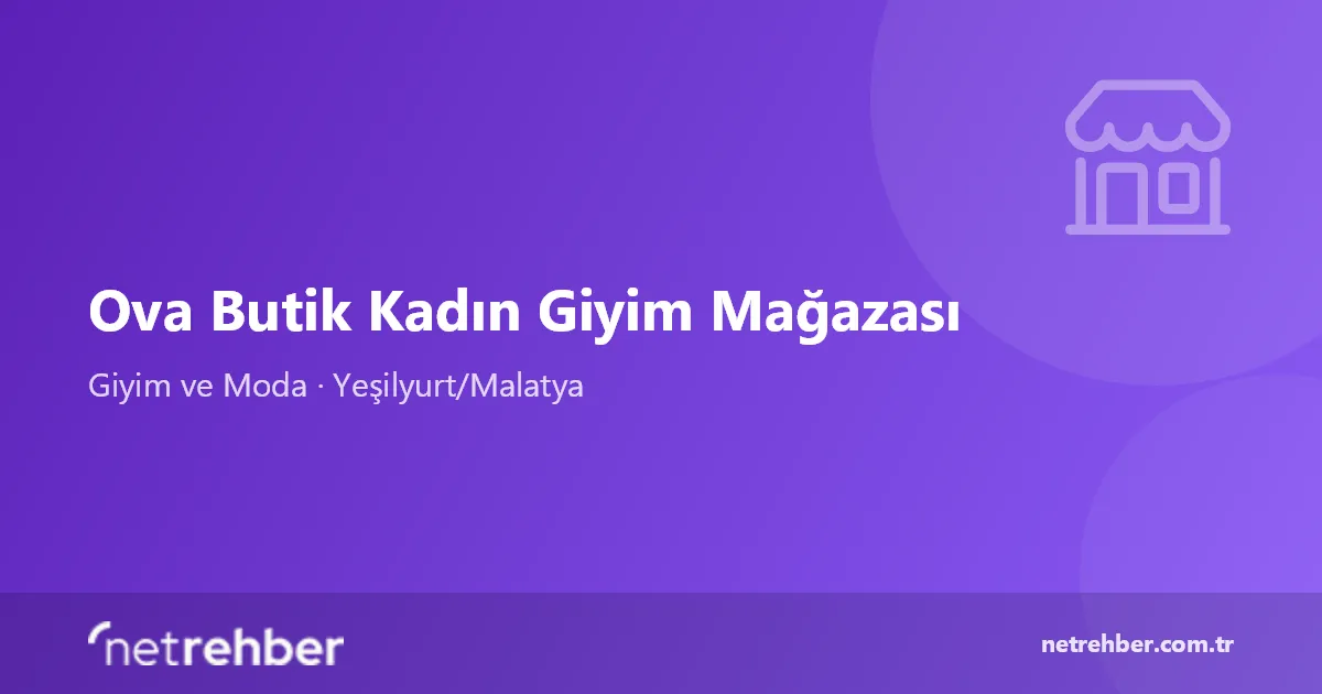 Ova Butik Kadın Giyim Mağazası kapak görseli