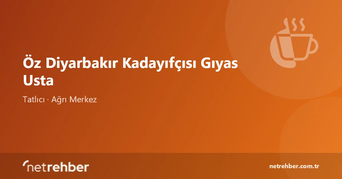 Öz Diyarbakır Kadayıfçısı Gıyas Usta kapak görseli