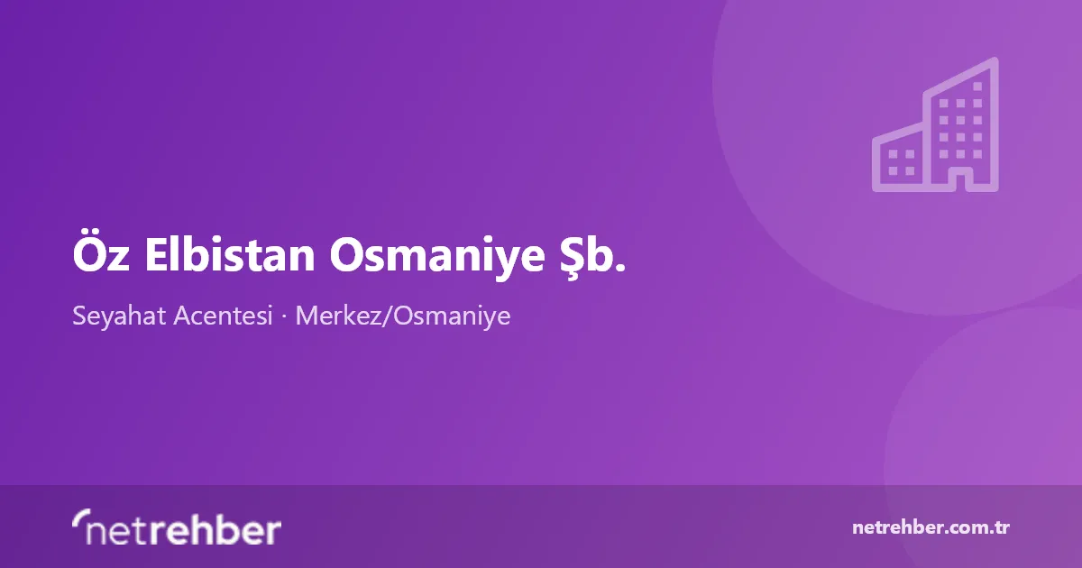 Öz Elbistan Osmaniye Şb. kapak görseli