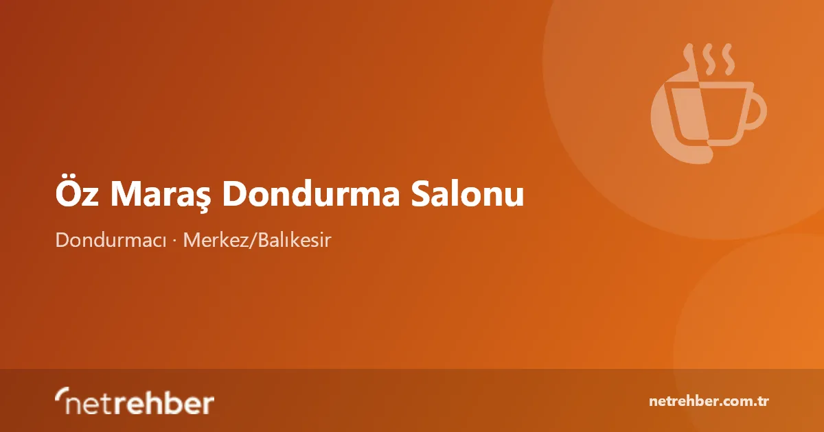 Öz Maraş Dondurma Salonu kapak görseli