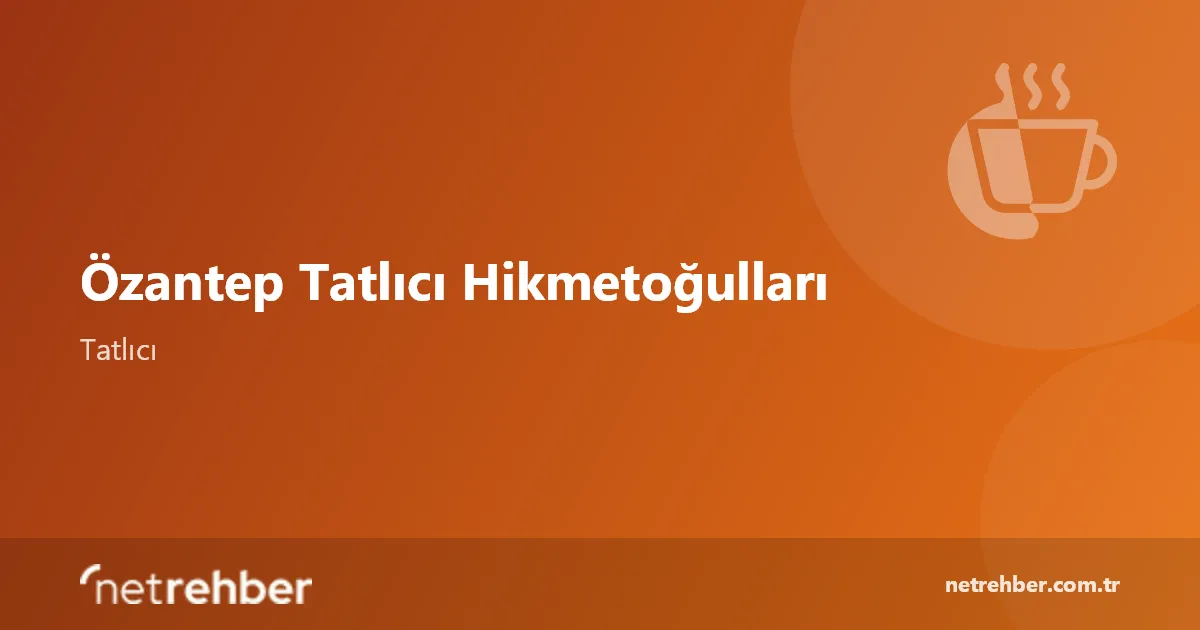 Özantep Tatlıcı Hikmetoğulları kapak görseli