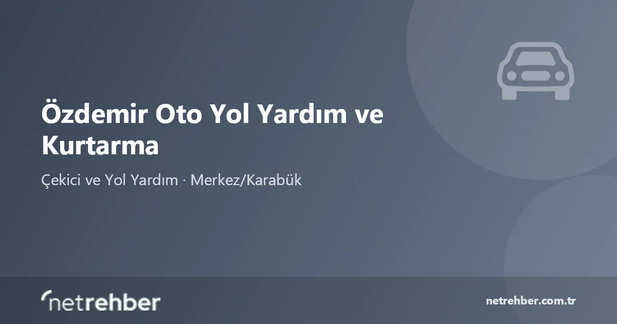 Özdemir Oto Yol Yardım ve Kurtarma kapak görseli