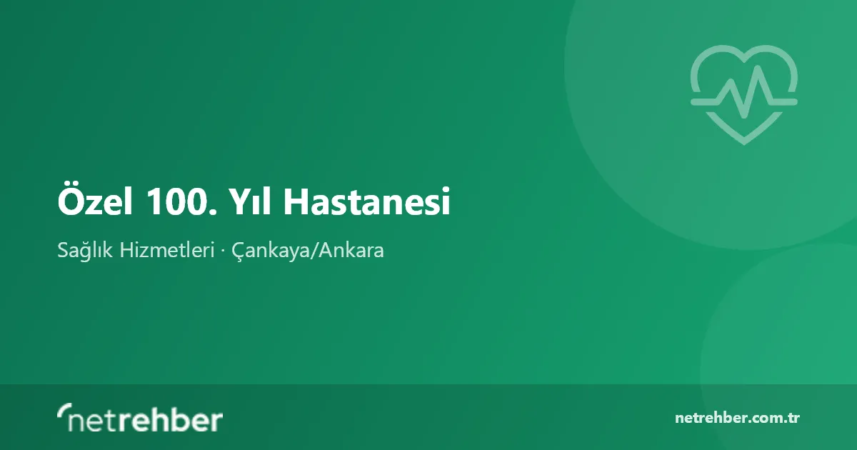 Özel 100. Yıl Hastanesi kapak görseli