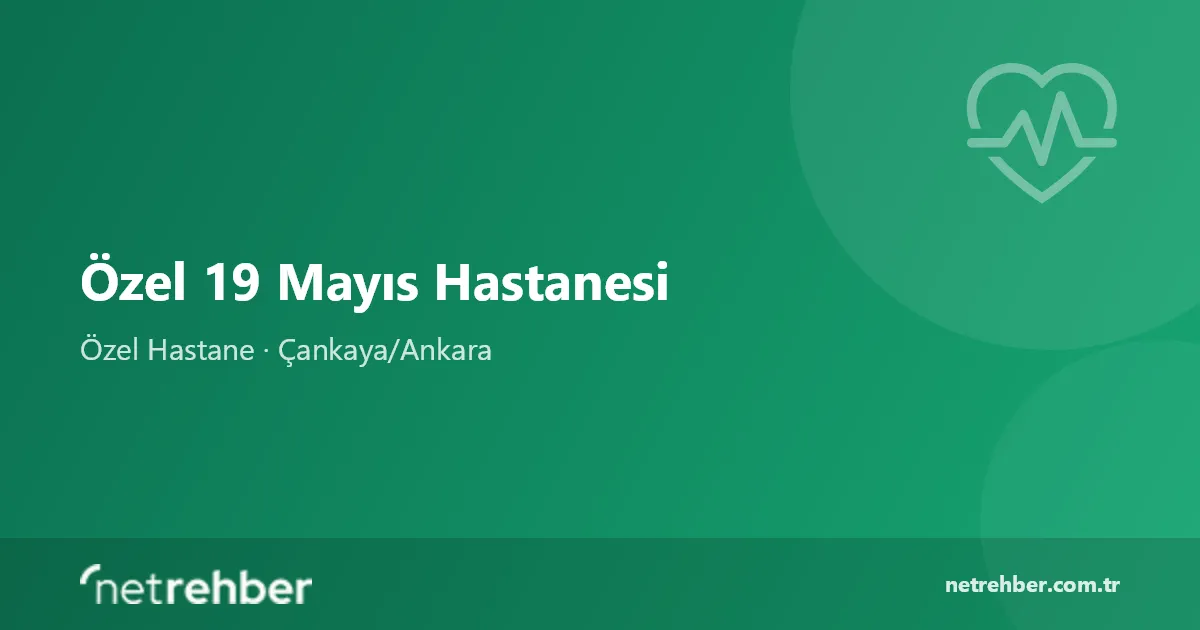 Özel 19 Mayıs Hastanesi kapak görseli