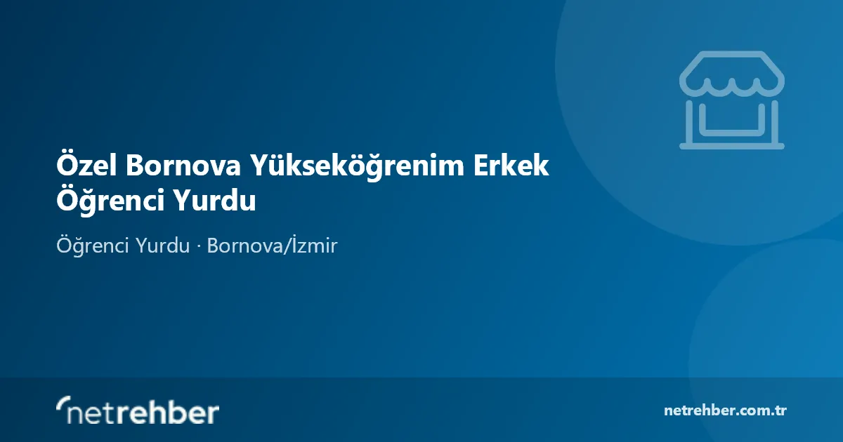 Özel Bornova Yükseköğrenim Erkek Öğrenci Yurdu kapak görseli