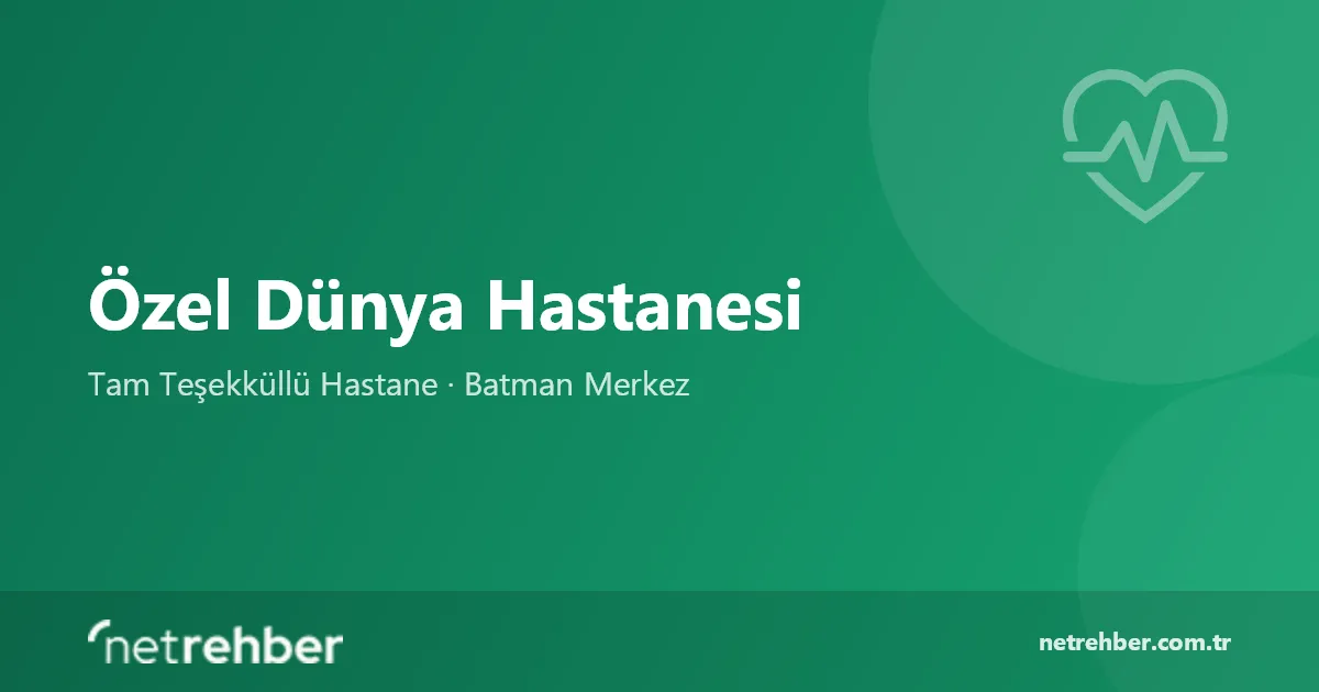 Özel Dünya Hastanesi kapak görseli