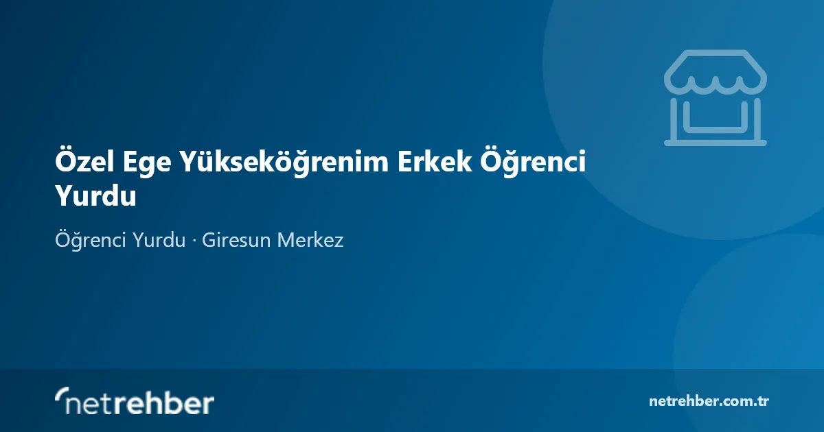 Özel Ege Yükseköğrenim Erkek Öğrenci Yurdu kapak görseli