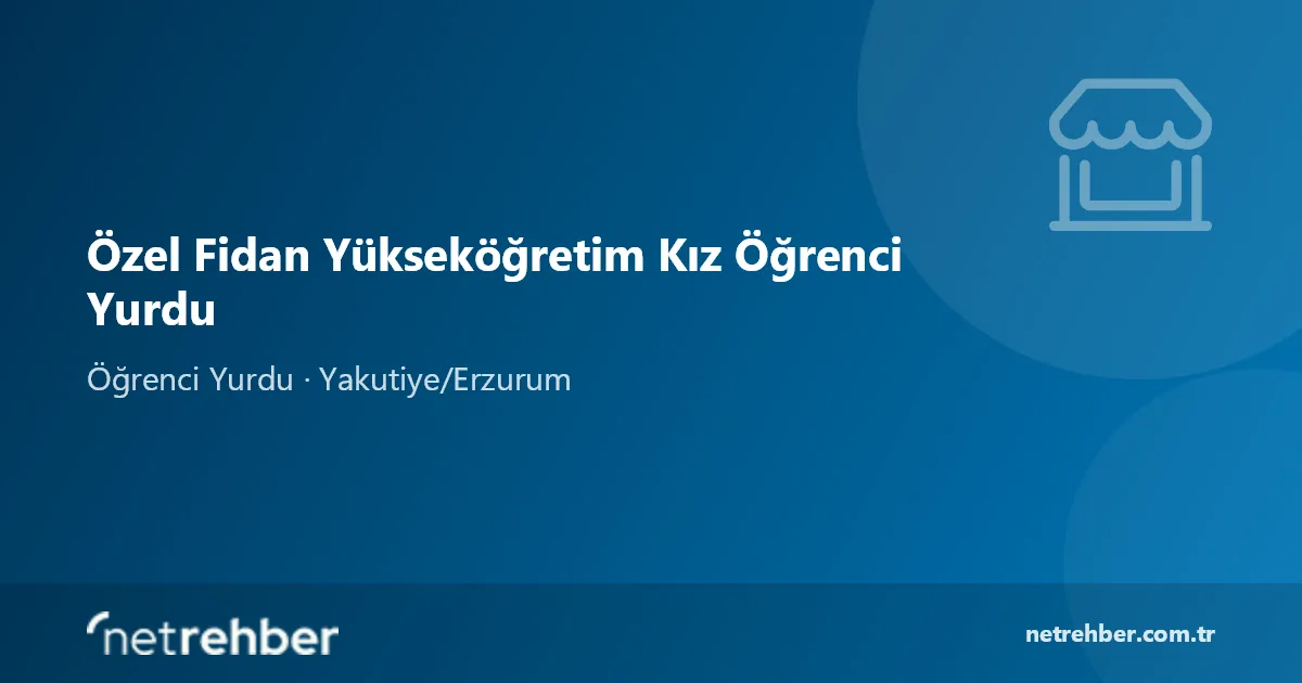 Özel Fidan Yükseköğretim Kız Öğrenci Yurdu kapak görseli