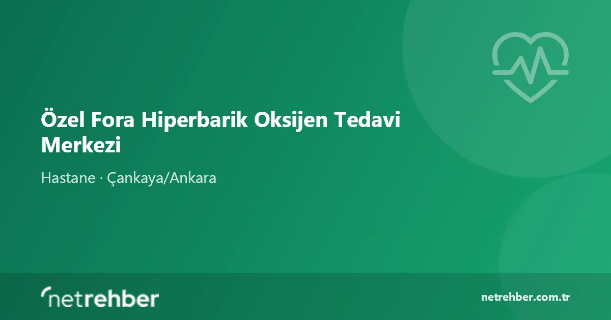 Özel Fora Hiperbarik Oksijen Tedavi Merkezi kapak görseli