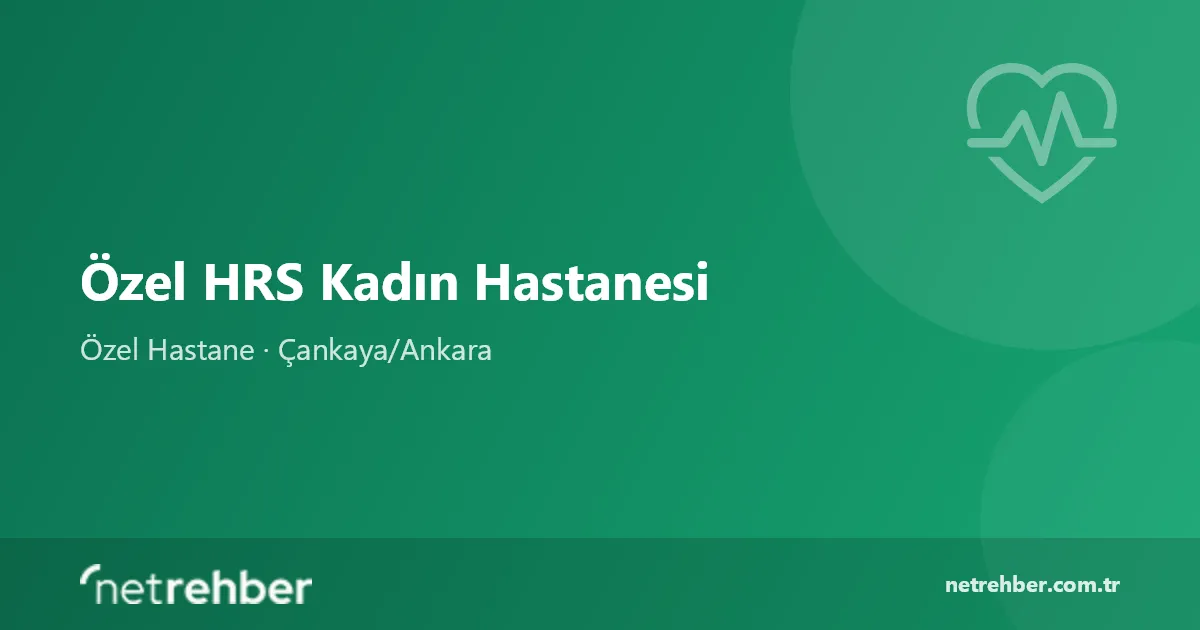 Özel HRS Kadın Hastanesi kapak görseli