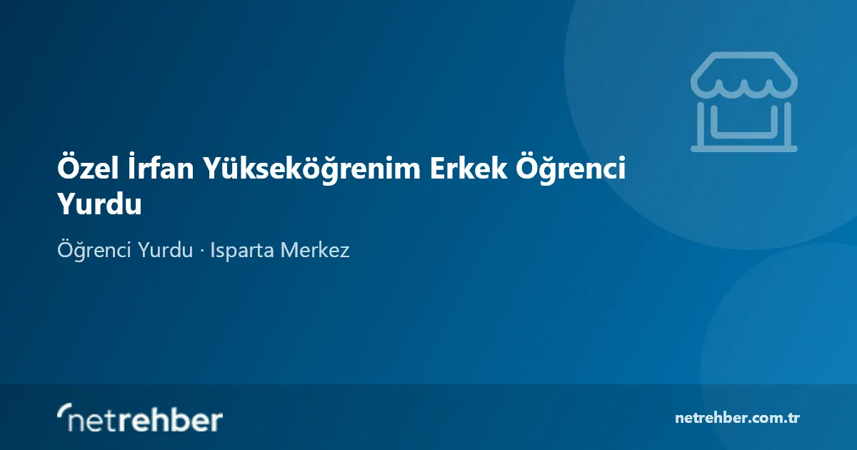 Özel İrfan Yükseköğrenim Erkek Öğrenci Yurdu kapak görseli