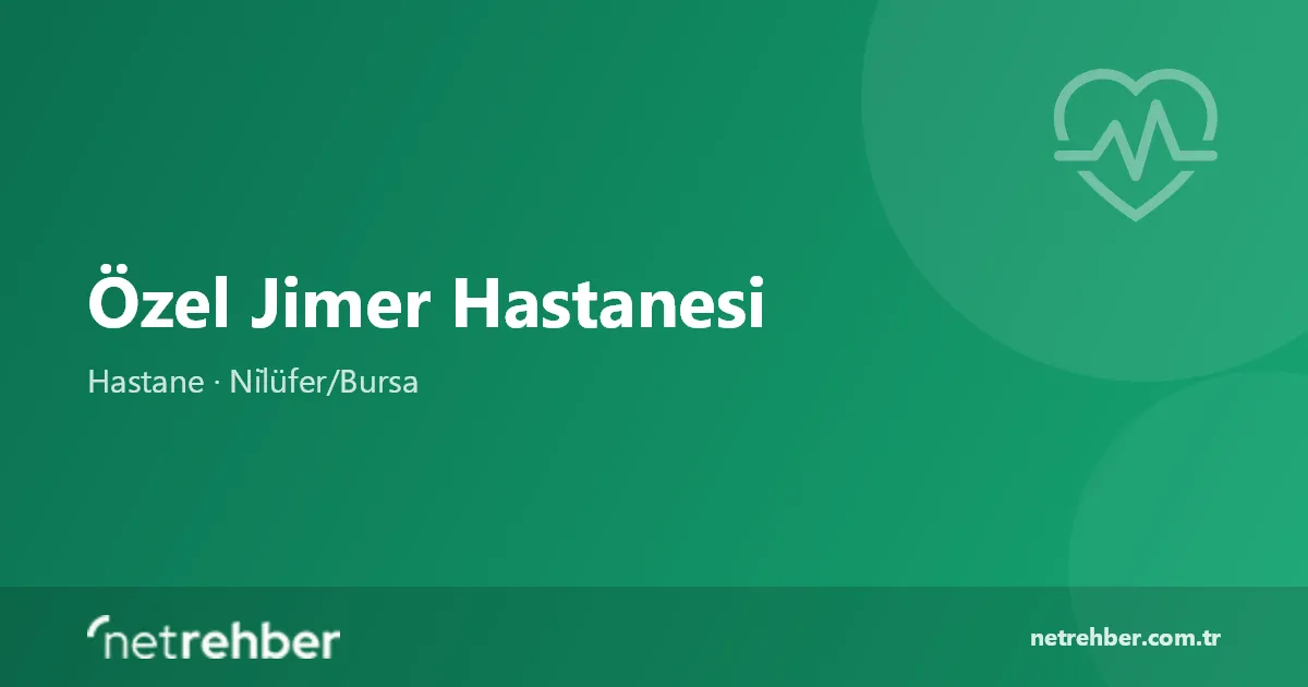 Özel Jimer Hastanesi kapak görseli
