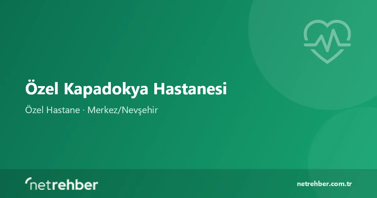 Özel Kapadokya Hastanesi kapak görseli