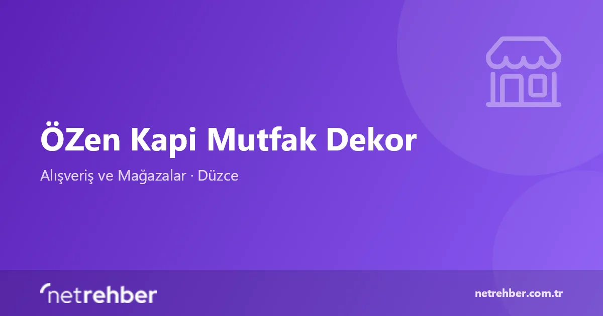ÖZen Kapi Mutfak Dekor kapak görseli