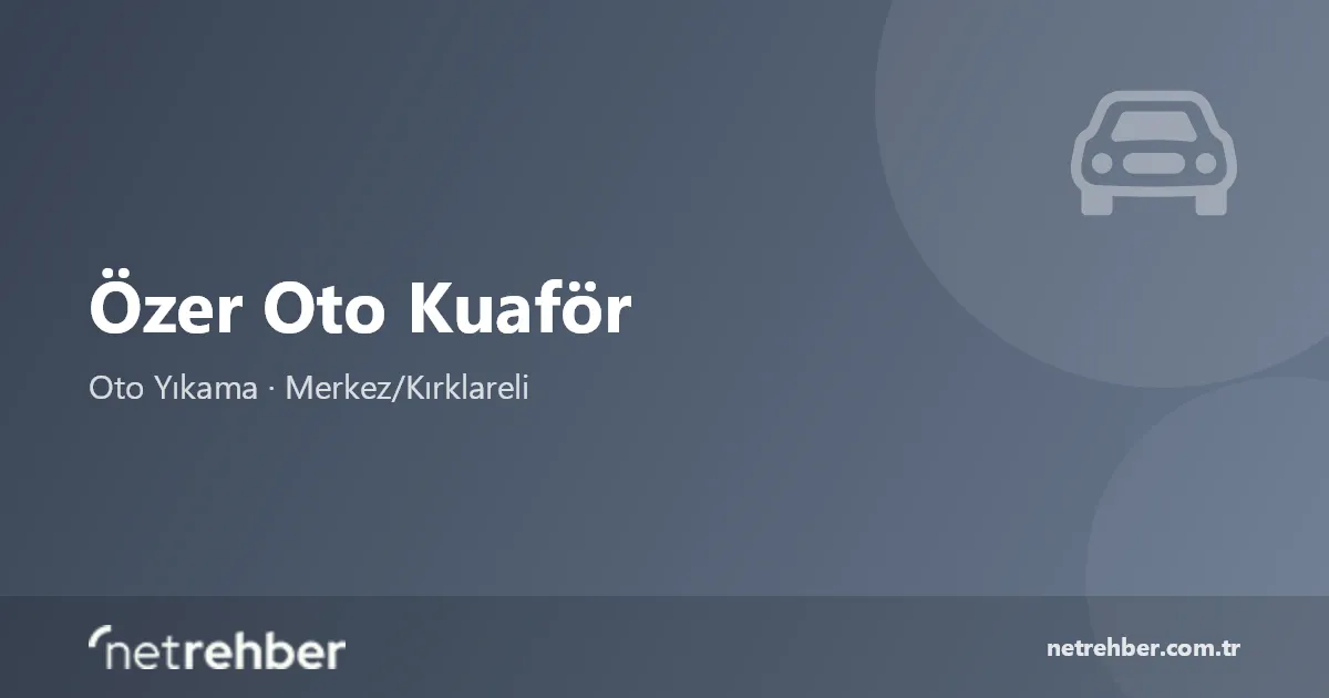 Özer Oto Kuaför kapak görseli