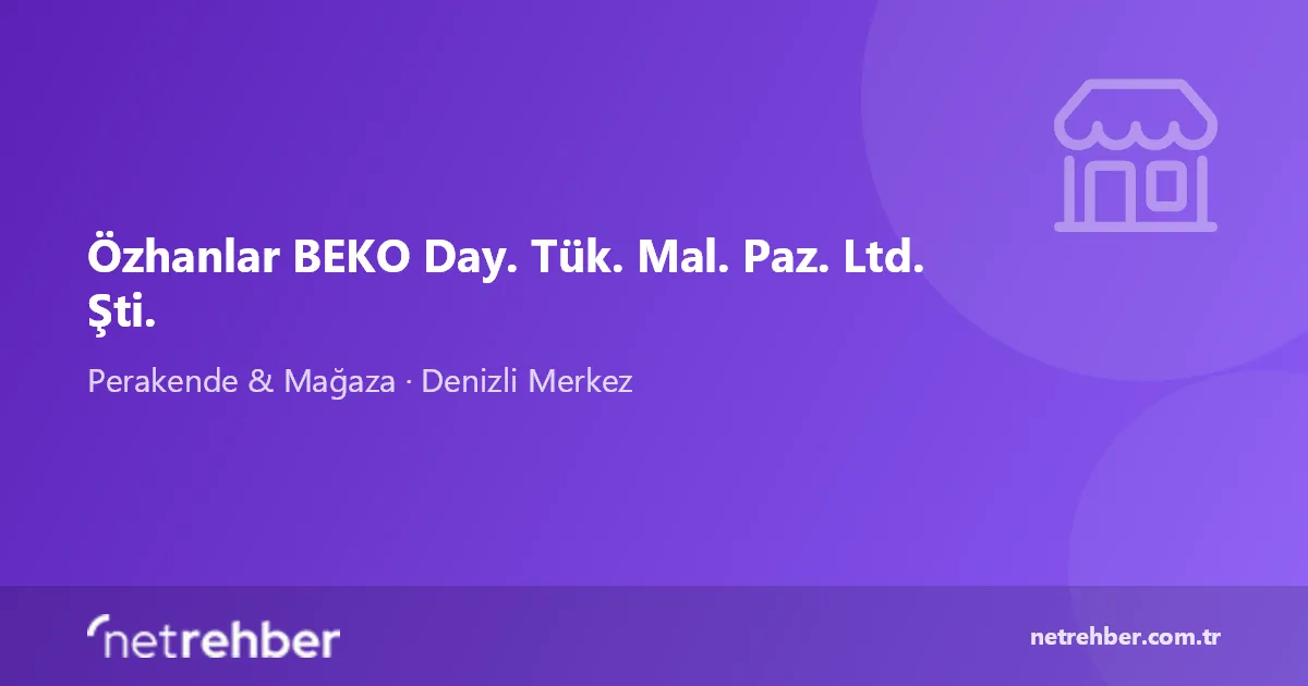 Özhanlar BEKO Day. Tük. Mal. Paz. Ltd. Şti. kapak görseli