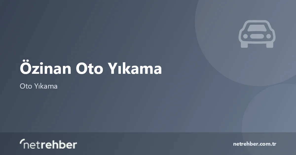 Özinan Oto Yıkama kapak görseli