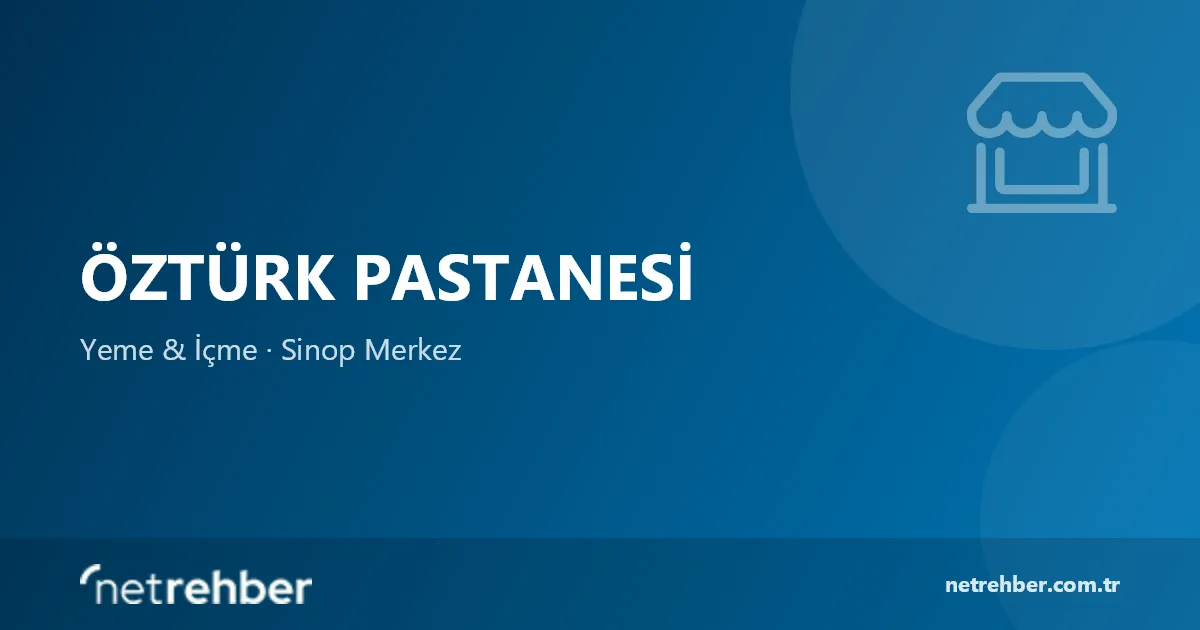 Öztürk Pastanesi kapak görseli