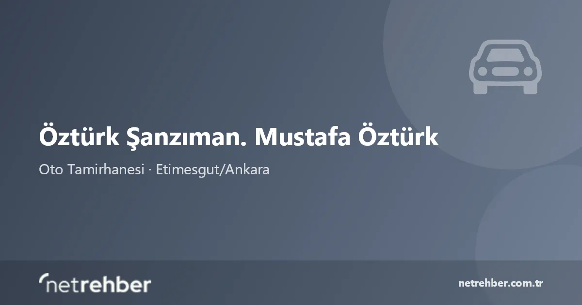 Öztürk Şanzıman. Mustafa Öztürk kapak görseli