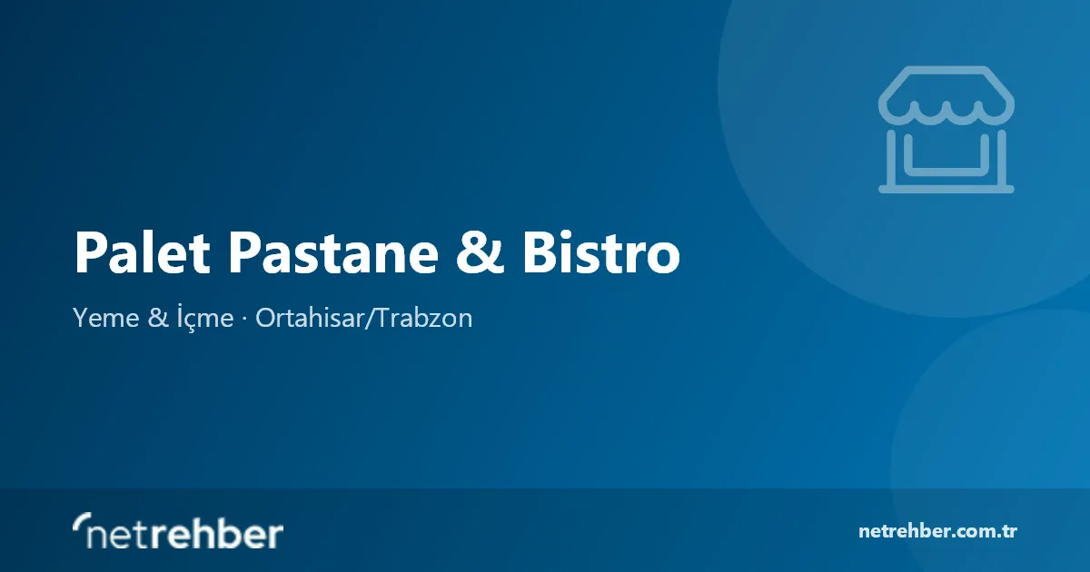 Palet Pastane & Bistro kapak görseli