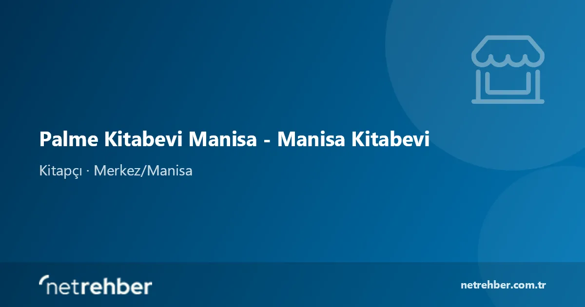 Palme Kitabevi Manisa - Manisa Kitabevi kapak görseli