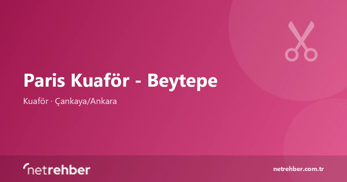 Paris Kuaför - Beytepe kapak görseli